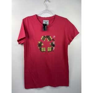 NWT Anchor Blue T-Shirt Women's Size XL Pink Berry Recycle Logo Short Sleeve